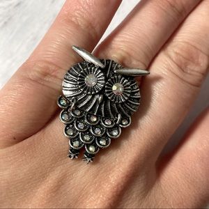 3/$20 Adorable Silver Tone Owl Ring